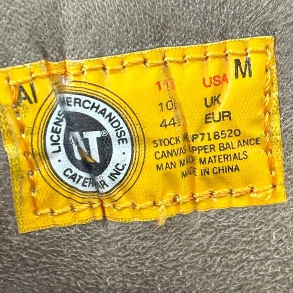 CAT Caterpillar Wingtip Oxford Shoes Canvas Faux Suede Brown Men's Size 11.5 - Picture 9 of 10